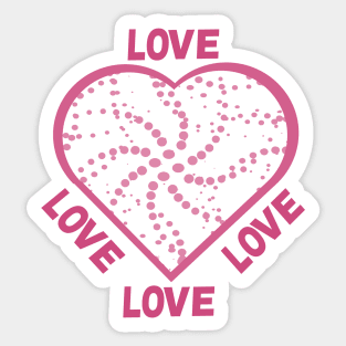 Connecting the Dots of the Heart - Love Love Love Love Dots Sticker